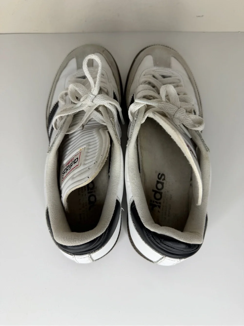 Adidas Samba Classic Mens Size 8 White Black Athletic Leather Shoes Sneakers